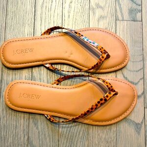 Brown Leather and Tortoise Flip Flops from J. Crew